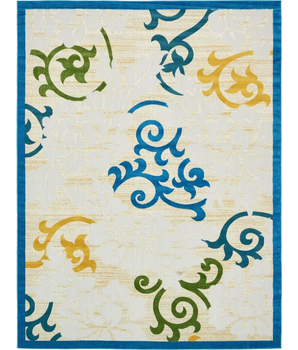 Modern outdoor botanical savannah rug - Blue / 9’ 0’’