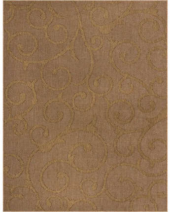 Modern outdoor botanical vine rug - Light Brown / 9’