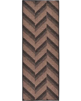 Modern outdoor modern chevron rug - Brown / 2’ 2’’ x