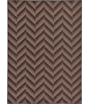 Modern outdoor modern chevron rug - Brown / 7’ 1’’ x