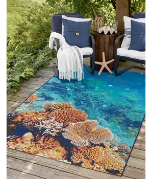 Modern outdoor coastal ariel rug - Area Rugs