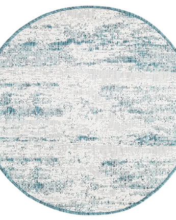 Modern outdoor modern cartago rug - Teal / 3’ x 3’ 1 / Round