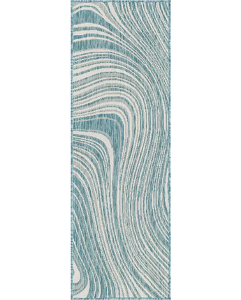 Modern outdoor modern pool rug - Light Aqua / 2’ x 6’ 1 /