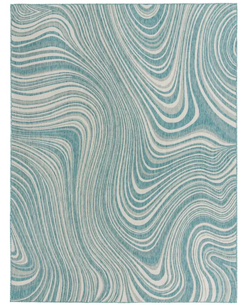 Modern outdoor modern pool rug - Light Aqua / 9’ 0’’