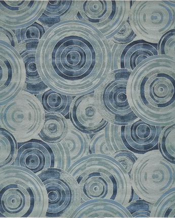 Modern outdoor modern rippling rug - Light Blue / 10’