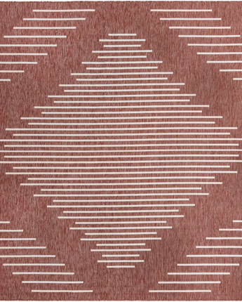 Modern outdoor modern tambor rug - Rust Red / 10’ 8 x 10’ 8