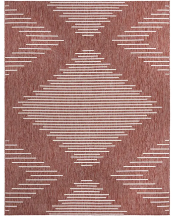 Modern outdoor modern tambor rug - Rust Red / 9’ x 12’ /
