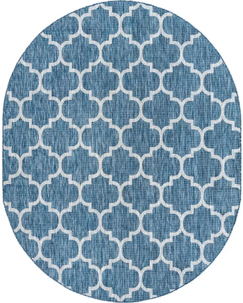 Modern outdoor trellis rug - Navy Blue / 7’ 10’’ x