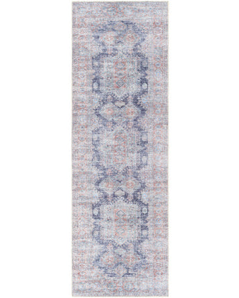 Muman washable area rug - Beige / Blue / Runner