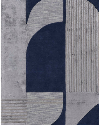 Nash tufted graphic wool area rug - Blue / Gray / Rectangle