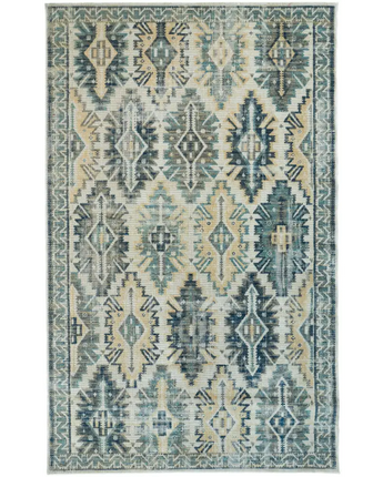 Nolan vinatge style kazak rug - Blue / Beige / Rectangle