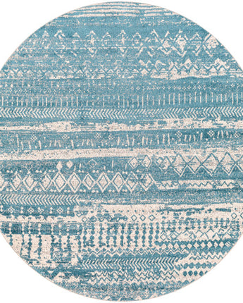 Odelia washable area rug - Blue / Round / 6’7’’ Round