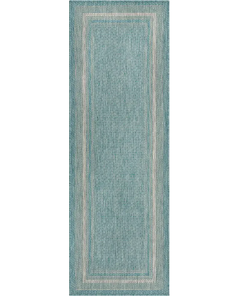 Outdoor outdoor border soft border rug - Aquamarine / 2’