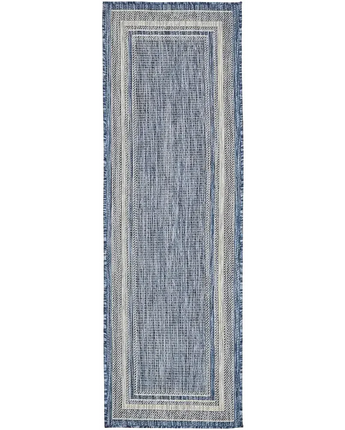 Outdoor outdoor border soft border rug - Blue / 2’