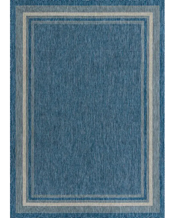 Outdoor outdoor border soft border rug - Blue / 8’