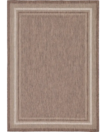 Outdoor outdoor border soft border rug - Brown / 8’