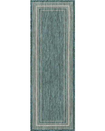 Outdoor outdoor border soft border rug - Teal / 2’