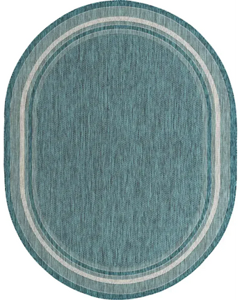 Outdoor outdoor border soft border rug - Teal / 7’