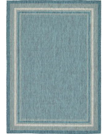 Outdoor outdoor border soft border rug - Teal / 8’