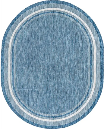 Outdoor outdoor border soft border rug - Blue / 7’