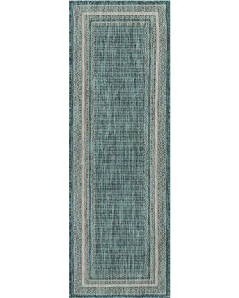 Outdoor outdoor border soft border rug - Teal / 2’