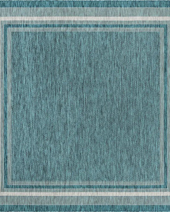 Outdoor outdoor border soft border rug - Teal / 7’