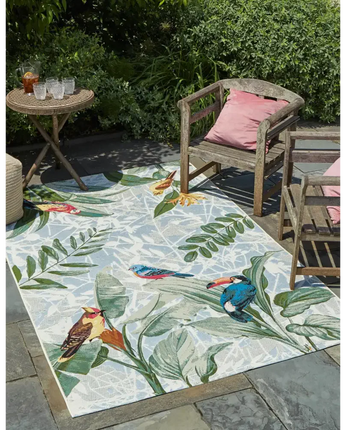 Outdoor outdoor botanical chanticleer rug - Area Rugs