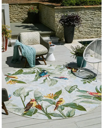 Outdoor outdoor botanical chanticleer rug - Area Rugs