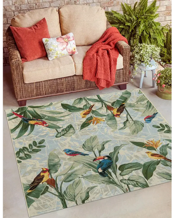 Outdoor outdoor botanical chanticleer rug - Area Rugs