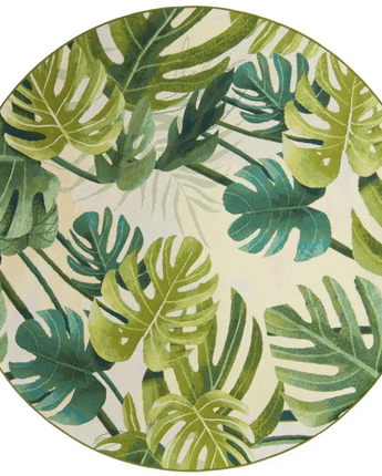 Outdoor outdoor botanical longwood rug - Green / 7’