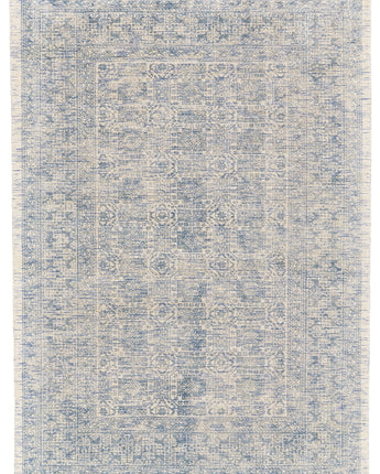 Reagan distressed ornamental wool rug - White / Blue