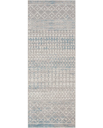 Reem washable area rug - Gray / Light Blue / Runner