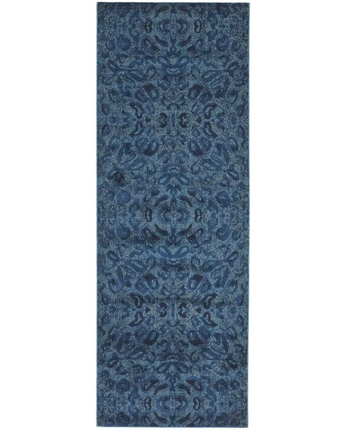 Remmy ornamental design rug - Blue / Runner / 2’10’’