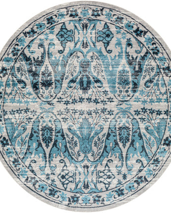 Rosalie washable area rug - Ink Blue / Round / 6’7’’