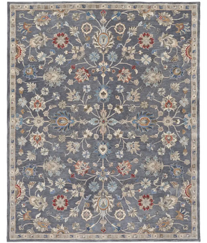 Rylan tufted persian floral rug - Blue / Red / Rectangle