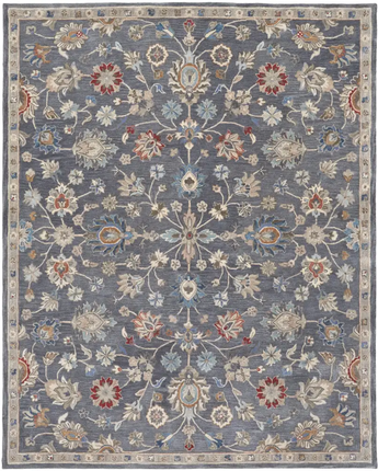 Rylan tufted persian floral rug - Blue / Red / Rectangle