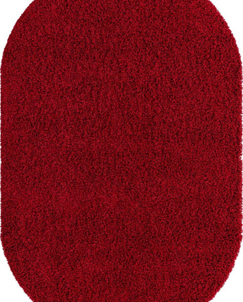 Solid shag area rug - Cherry Red / Oval / 5x8 Oval - Area