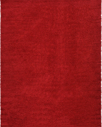 Solid shag area rug - Cherry Red / Rectangular / 10x13