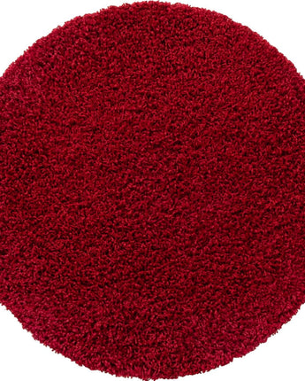 Solid shag area rug - Cherry Red / Round / 3 Ft Round