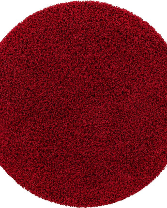 Solid shag area rug - Cherry Red / Round / 4 Ft Round