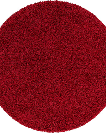 Solid shag area rug - Cherry Red / Round / 5 Ft Round