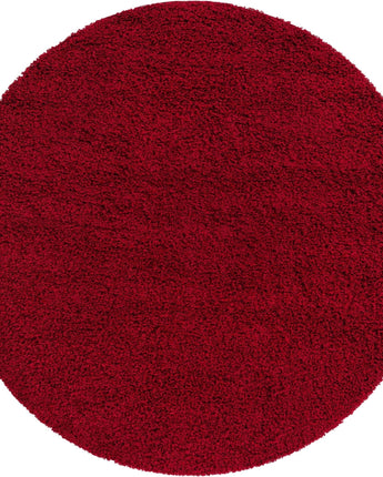 Solid shag area rug - Cherry Red / Round / 6 Ft Round