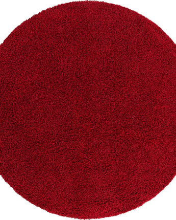 Solid shag area rug - Cherry Red / Round / 7 Ft Round