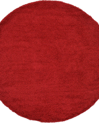 Solid shag area rug - Cherry Red / Round / 8 Ft Round