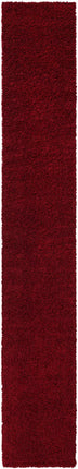 Solid shag area rug - Cherry Red / Runner / 2’ 6 x 16’