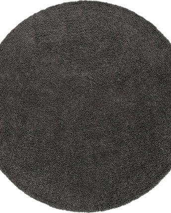 Solid Shag Area Rug - Graphite Gray / Round / 3 Ft Round - 