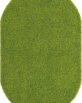 Solid shag area rug - Grass Green / Oval / 3x5 Oval - Area