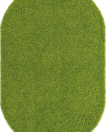 Solid shag area rug - Grass Green / Oval / 5x8 Oval - Area