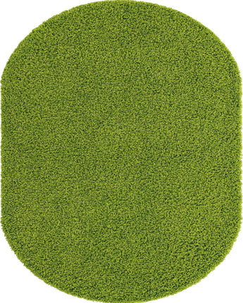 Solid shag area rug - Grass Green / Oval / 8x10 Oval - Area