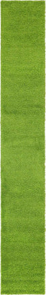 Solid shag area rug - Grass Green / Runner / 2’ 6 x 16’